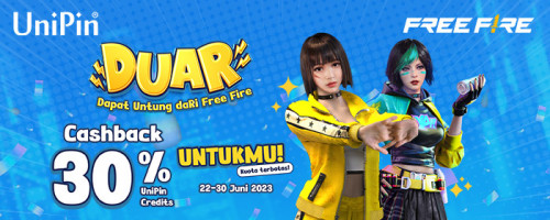 DUAR! Dapat Untung dari Free Fire! Cashback 30% UniPin Credits Khusus Para Survivors